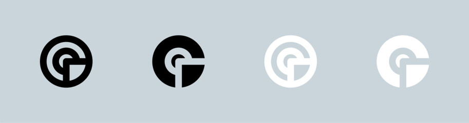 Fototapeta premium Report icon set in black and white. Statistic signs vector illustration.
