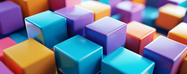 Obraz premium Colorful blocks create vibrant and dynamic scene, representing various strengths and opportunities in SWOT analysis. arrangement of these blocks evokes creativity and strategic thinking