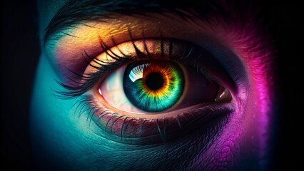 Fototapeta premium Silhouette Photography of a Mysterious Fake Eye with Invisible Pupil, Captivating Abstract Art, Eye-Catching Visuals, Intriguing Shadows, Surreal Imagery