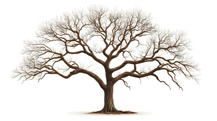 Obraz premium Dry tree with no leaves isolated on white background