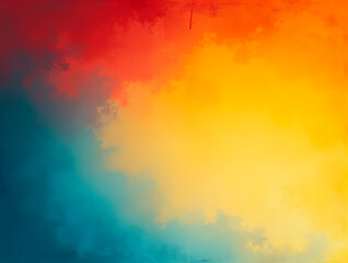 Yellow Red Blue Gradient Grainy Background 