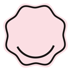 png badge design element in pink color