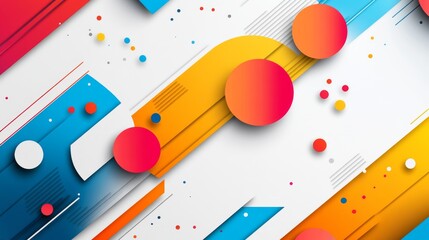 Obraz premium Abstract vector illustration with colorful shapes and white space