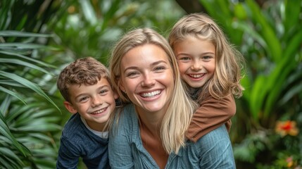 Fototapeta premium The Smiling Family in Nature
