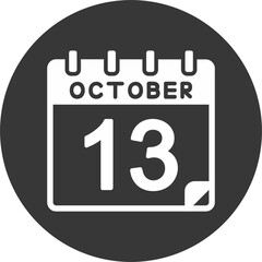 13 October Vector Icon Design