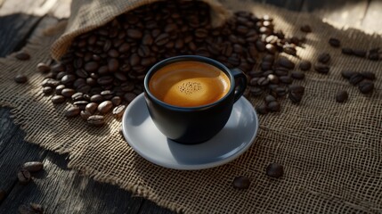 The Coffee Cup on Burlap