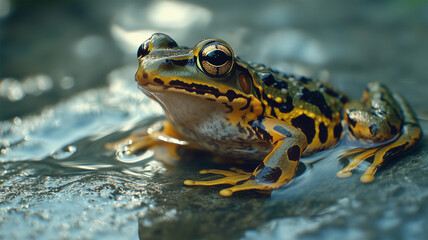 Fototapeta premium 毒々しいカエルのクローズアップ