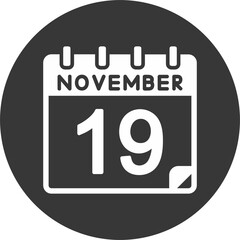 19 November Vector Icon Design