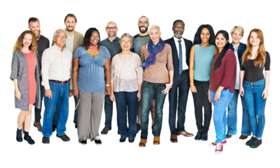 Png Group of diverse casual people, transparent background