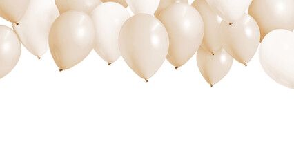 Beige balloon png border, transparent background © Rawpixel.com