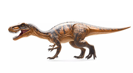 Obraz premium Allosaurus Lifelike Illustration Isolated on Pure White Canvas, Dynamic Side Profile of Fearsome Jurassic Predator