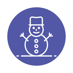 Snowman vector Outline Cricle Design icon. Winter Travelling Symbol on White background EPS 10 File