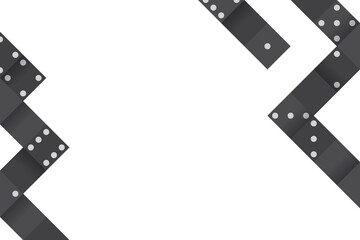 Obraz premium Black blocks with dots patterned background design element