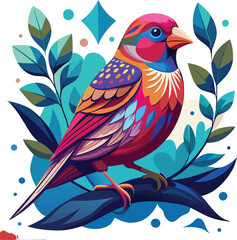 Pinch Bird Colourful Vector