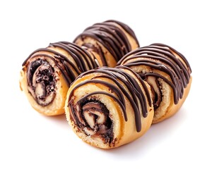 freeze choclate rool on white background


