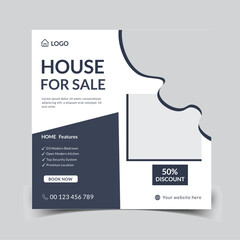 Real estate house sale social media post Instagram banner and square flyer template