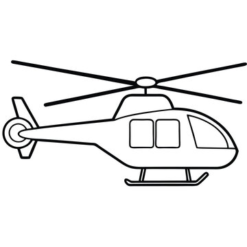 recommend clip art: Helicopter line art vector illustration.