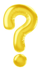 Question mark png 3D yellow balloon symbol, transparent background