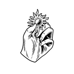 Png sunshine is the best medicine sticker, inspirational quote transparent background