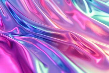 Obraz premium Abstract holographic background with pink blue and green iridescent hues.