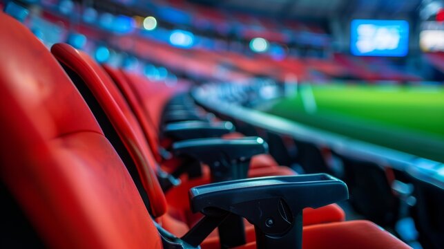 The seating area is equipped with televisions for spectators to watch live matches.