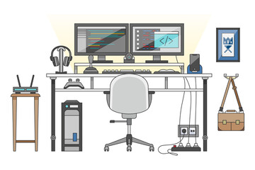 Desk png illustration, transparent background