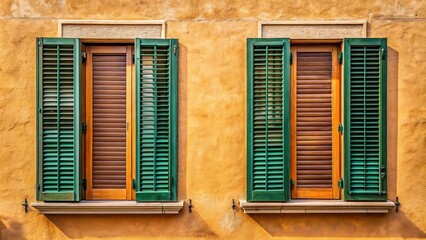 Fototapeta premium Window shutters in typical Italian style isolated