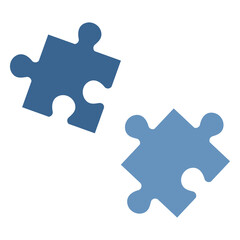 Fototapeta premium PNG Two blue jigsaw pieces graphic illustration sticker, transparent background
