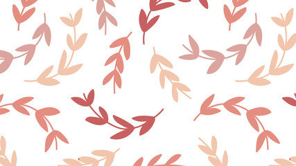 Pink seamless leaf patterned transparent png