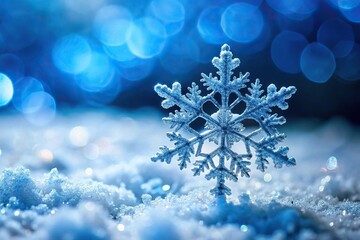 Winter background with closeup silhouette of snowflake particles on wallpaper