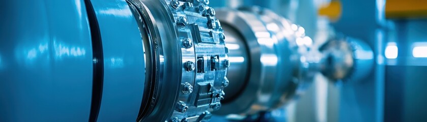 Fototapeta premium Modern hydroelectric power plant machinery featuring massive water turbines and sophisticated power generation equipment showcasing sustainable energy production technology in action