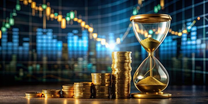 "Gold Coins and Hourglass in Mutual Funds Long-Term Investment"