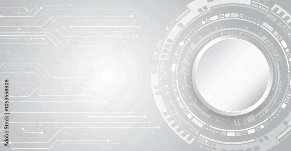 Leinwandbilder high computer technology elements on a grey background. sci-fi concept for presentation or banner. a