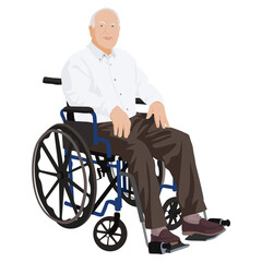 Obraz premium Man in wheelchair png sticker illustration, transparent background