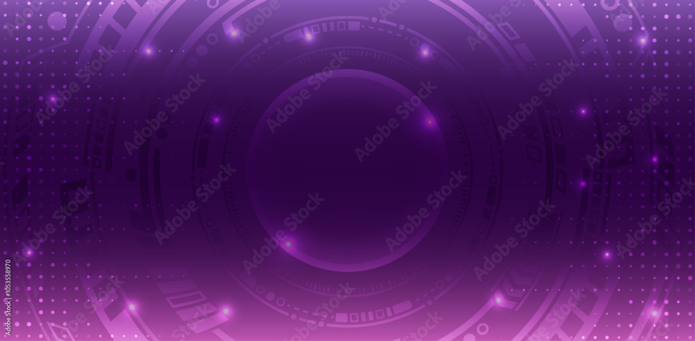 Aufkleber technological geometric background consisting of circles on a purple background. internet communicat