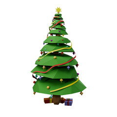 A christmas tree 3D Rendering