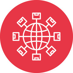 Logistics Network line circle icon