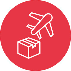 Air Cargo line circle icon