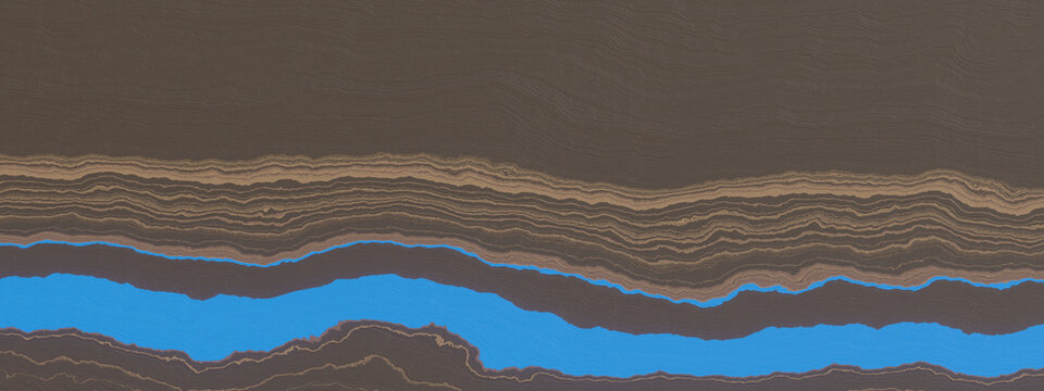 Groundwater cross section. Soi and warter subsurface