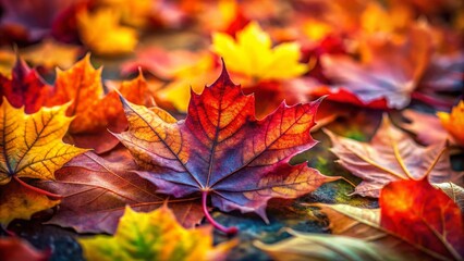 Vibrant Autumn Leaves Art: Abstract Wallpaper, Poster, Card, Mural, Rug, Hanging