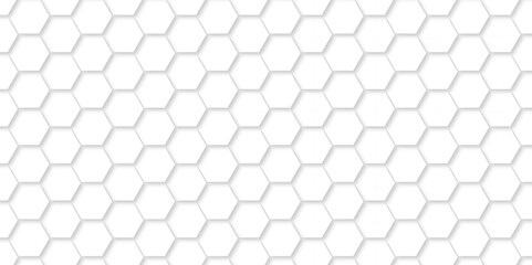 Vector Minimal White Hexagonal Background. Luxury White Pattern. 3D Futuristic abstract honeycomb mosaic white background. geometric mesh cell texture. modern futuristic wallpaper.