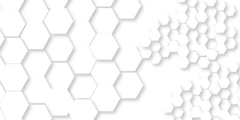 	
Vector Minimal White Hexagonal Background. Luxury White Pattern. 3D Futuristic abstract honeycomb mosaic white background. geometric mesh cell texture. modern futuristic wallpaper.