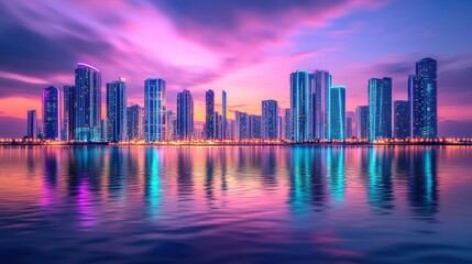 Obraz premium The Colorful City Skyline
