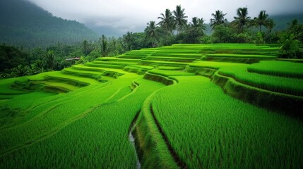 Kerala, India is known for its lush green paddy fields, where rice is grown.