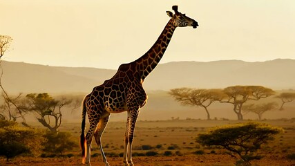 South African giraffe also known Cape roams natural habitat Africa Namibia Botswana Zimbabwe Mozambique beautifully captured highquality 4K footage wildlife nature animal hi res rhodesia