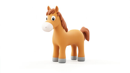 Obraz premium Bright orange toy horse with a cute design, perfect for children's playtime and education