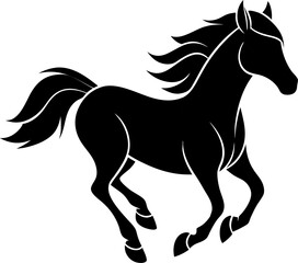 silhouette of a horse racing animal