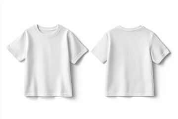 White children's t-shirt on white background