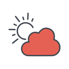 Sun Behind Small Cloud Vector Icon