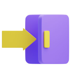 3D Digital Security Vault Access Arrow